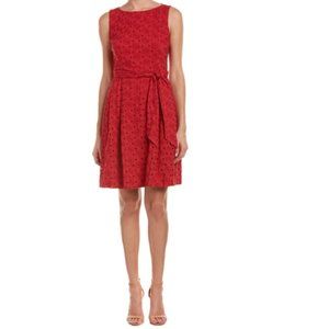Anne Klein Self-Sash Eyelet Dress